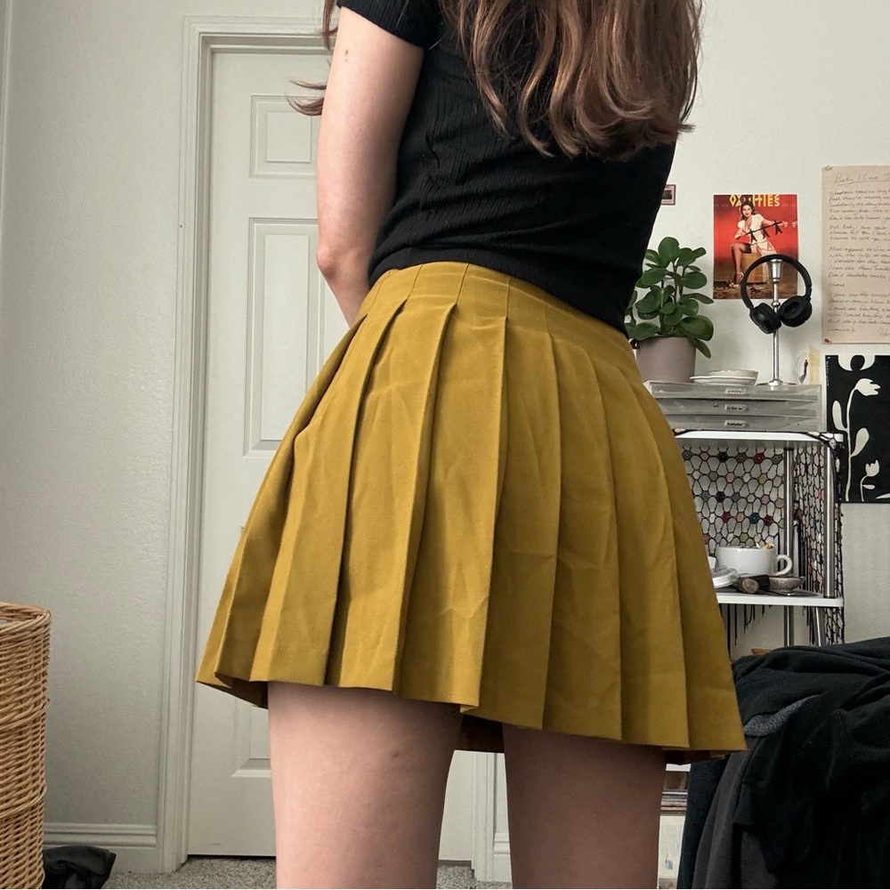 Pleated wrap tennis mini skirt